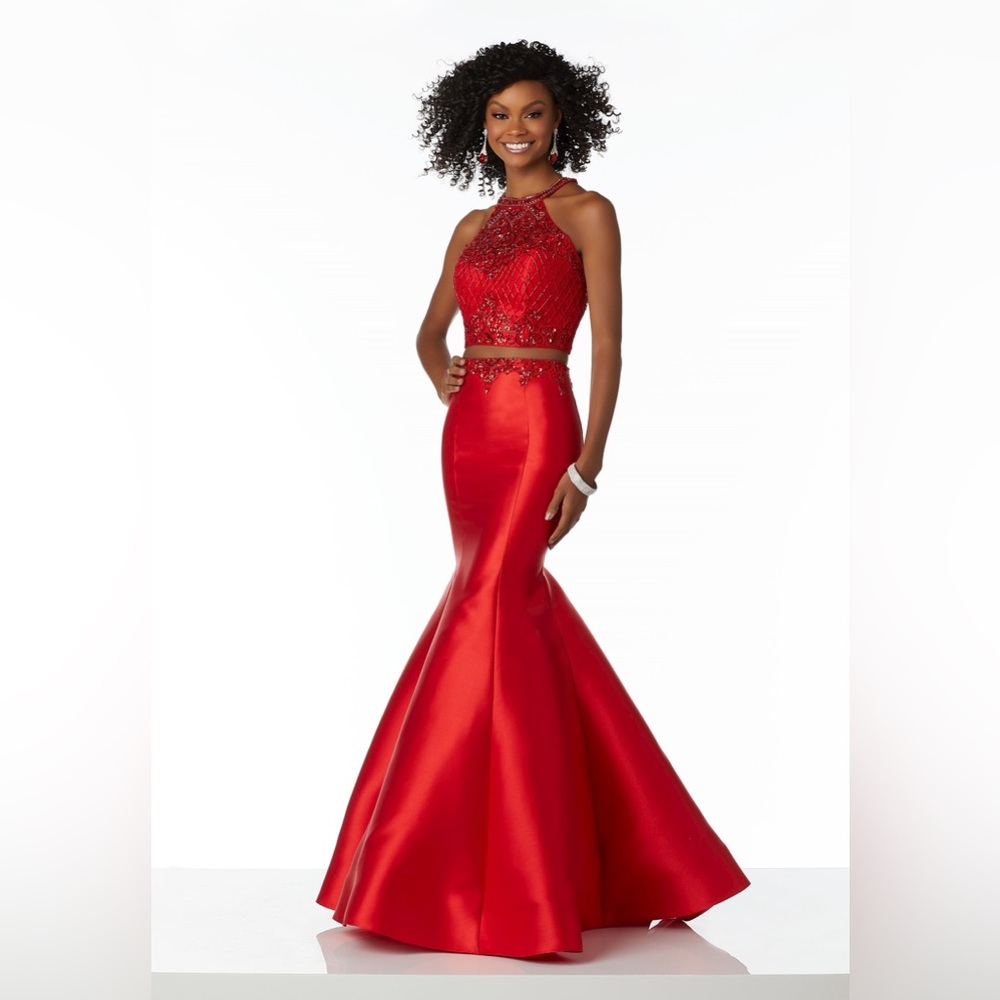 2 Piece Red Prom Dress
